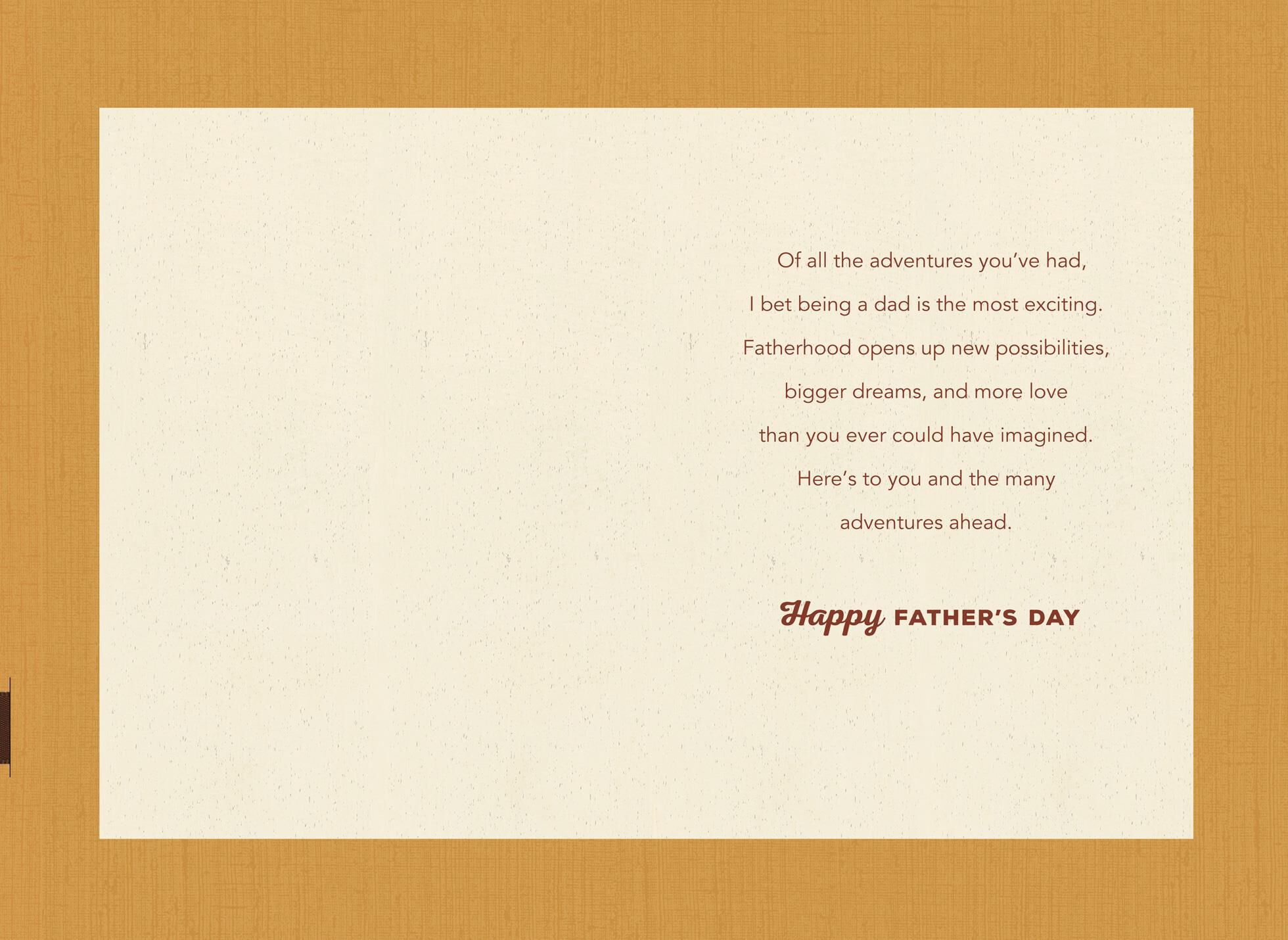 Fatherhood Is an Adventure Father's Day Card for New Father