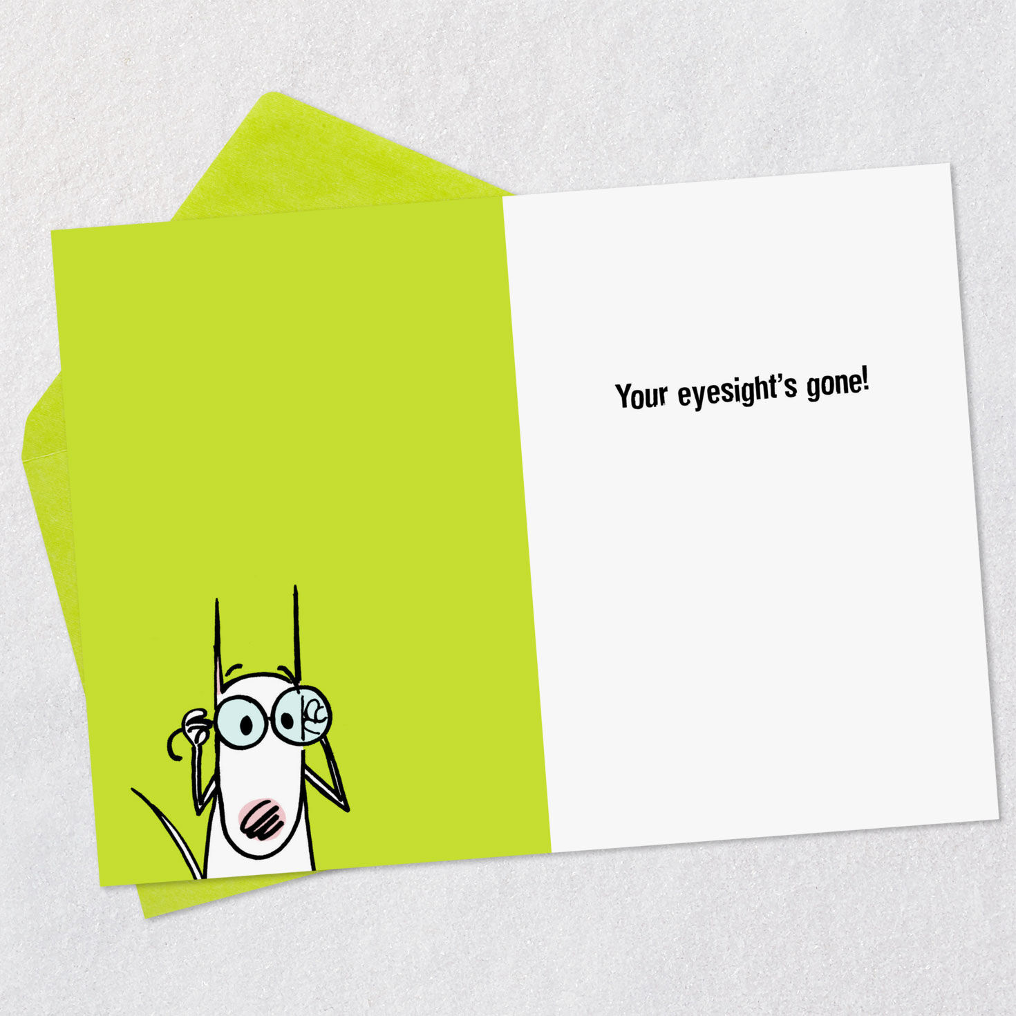 Maxine Cranky Eyesight Funny Birthday Card Open card with envelope image number 3
