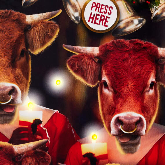 Carol of the Bulls Funny Musical Christmas Card With Light, , large image number 4