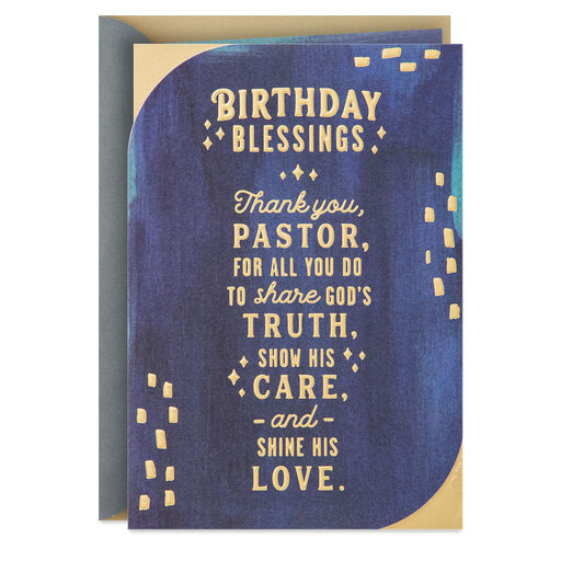Thank You for All You Do Religious Birthday Card for Pastor, 
