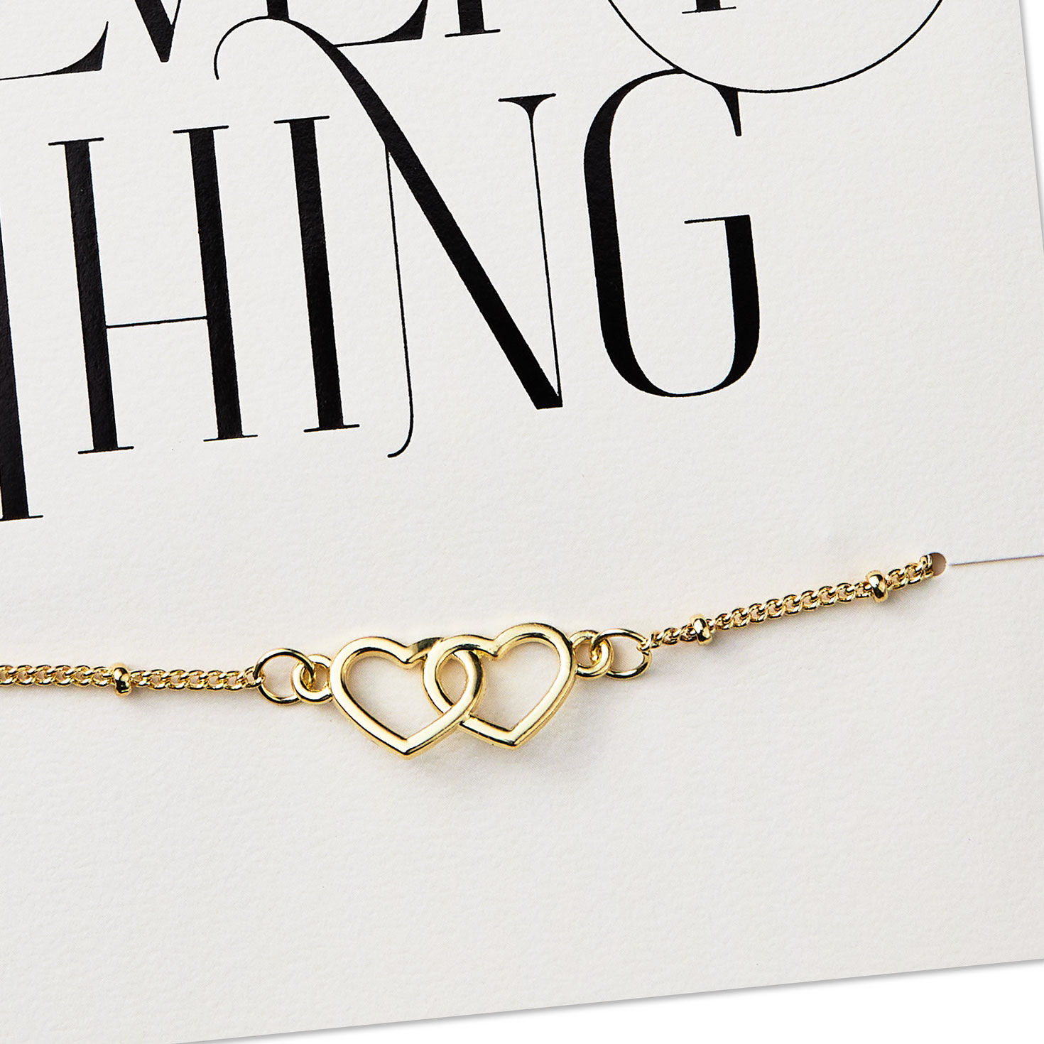 Black and White Anniversary Card With Bracelet Card Front Detail image number 4