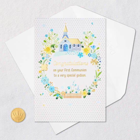A Happy Day Religious First Communion Card for Godson, , large image number 6