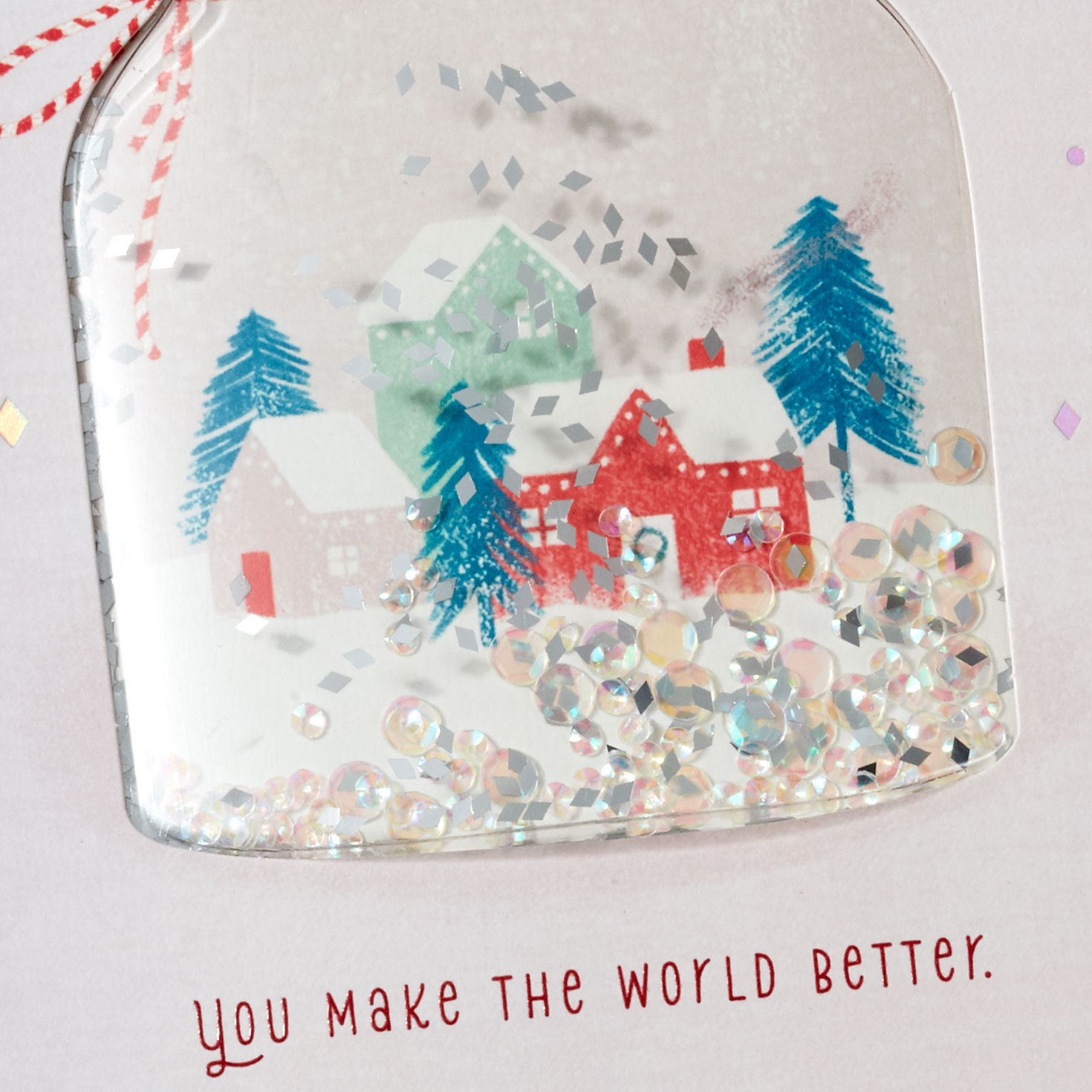 Snow Globe Confetti Shaker Daughter Christmas Card Card Front Detail image number 6
