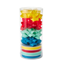 Bright Gift Bows With Matching Ribbons Kit in use image number 2 Bright Gift Bows With Matching Ribbons Kit measurement image number 3 Bright Gift Bows With Matching Ribbons Kit upclose view image number 4 Bright Gift Bows With Matching Ribbons Kit upclose view image number 5 Bright Gift Bows With Matching Ribbons Kit package image number 6 Primary Colors Bow and Ribbon 8-Pack Assortment Gift Trim Pack