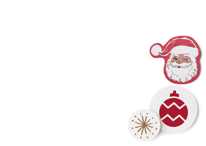 Papercut Santa and papercut ornament illustrations