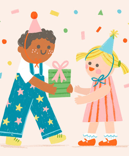 Illustration of kids enjoying a birthday party