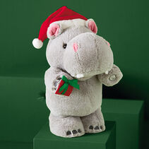 Musical Christmas Hippo Plush With Motion