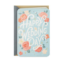 Happy Wedding Day with pastel flowers card