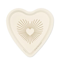 Gold and Ivory Heart-Shaped Dessert Plates