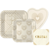 Cream and gold party plates