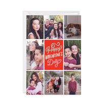 Happy Valentines Day Photo Collage Custom Card