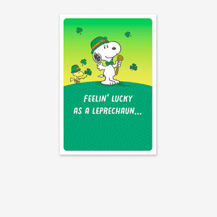 Snoopy-themed St. Patricks Day card.