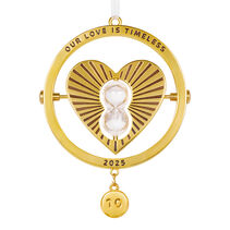 "Our love is timeless" gold ornament