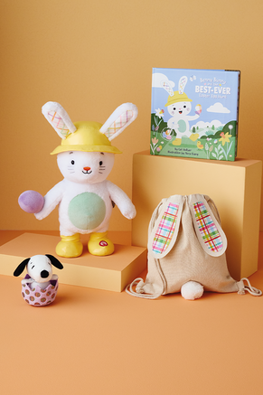 Easter Bunny plush and matching book and bag with Snoopy in an Easter egg plush.