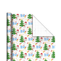 Peanuts® Santa Snoopy and Woodstock on White Christmas Wrapping Paper Roll