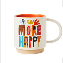 "More Happy" colorful mug