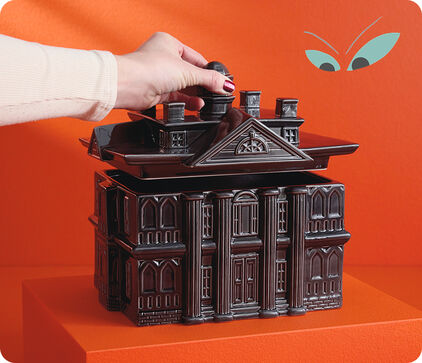 Haunted Mansion-shaped cookie jar