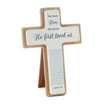 DaySpring Wood and Ceramic Cross With Scripture