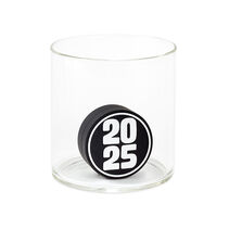 Glass with 2025 drink charm