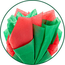 Red and green tissue paper