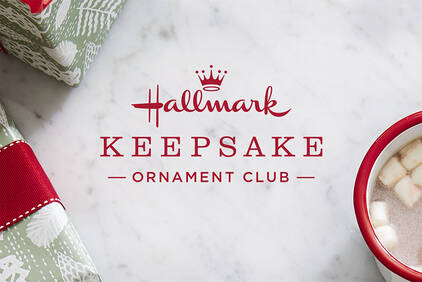 Keepsake Ornament Club logo on marble background