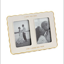 Then and now ceramic picture frame that holds two photos