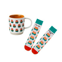 Graphic socks and graphic mug