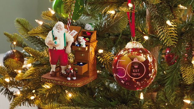 Two Keepsake Ornaments on a tree