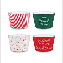 Hallmark Channel Holiday Movie-Watching Popcorn Snack Bowls, Set of 4