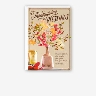 Fall Foliage Bouquet Religious Thanksgiving Cards, Pack of 6