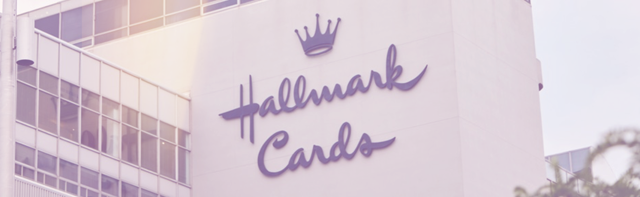 Hallmark Cards logo on Hallmark headquarters building