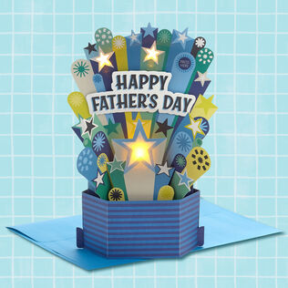 Pop-up and light-up card that says “Happy Father’s Day!”