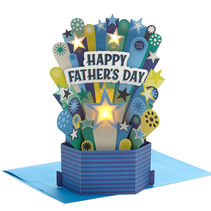 Pop-up card with lights and “Happy Father’s Day” on it