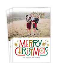 Retro-style Merry Christmas photo card