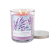 3-wick scented candle lit