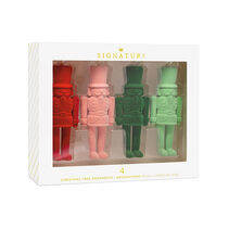 Red, pink, dark green and light green nutcrackers, pack of 4