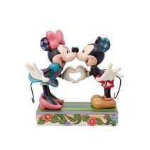 Jim Shore Disney Mickey and Minnie Making Heart Hands Figurine, 4.5"