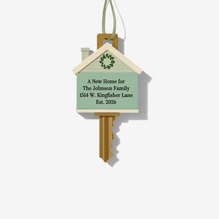 New Home Key Personalized Ornament, Custom Text