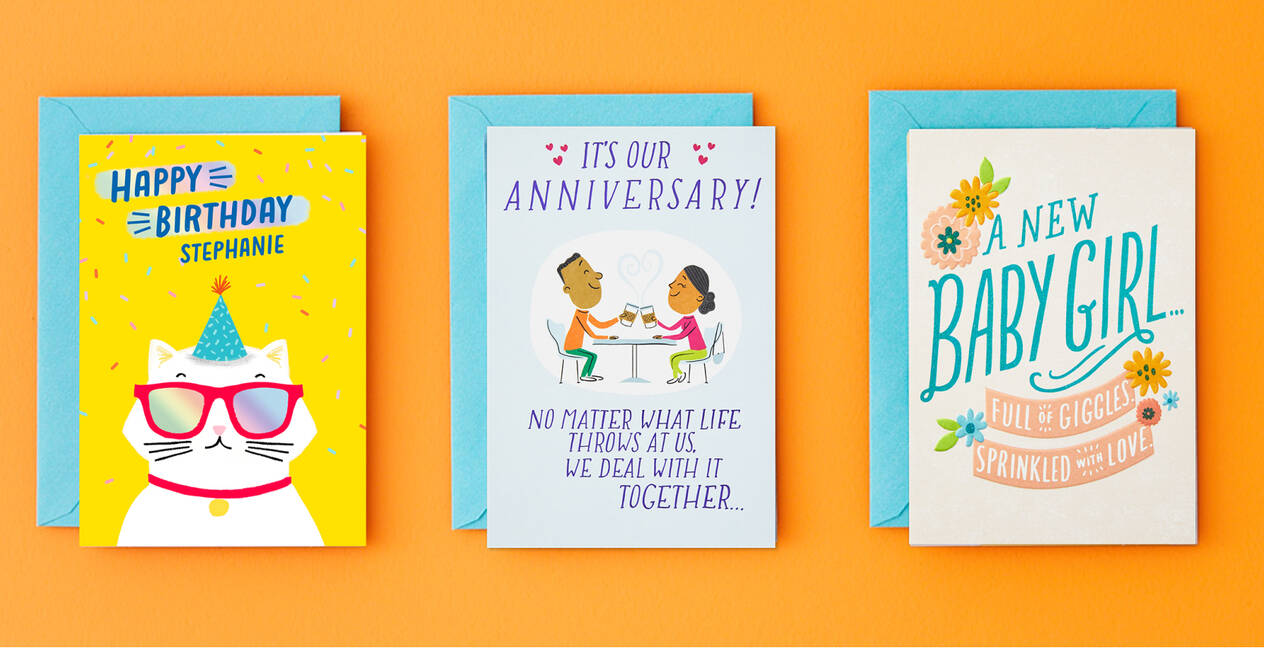 Birthday, Anniversary and baby cards