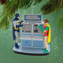 Batman and Robin at the Batcomputer ornament.
