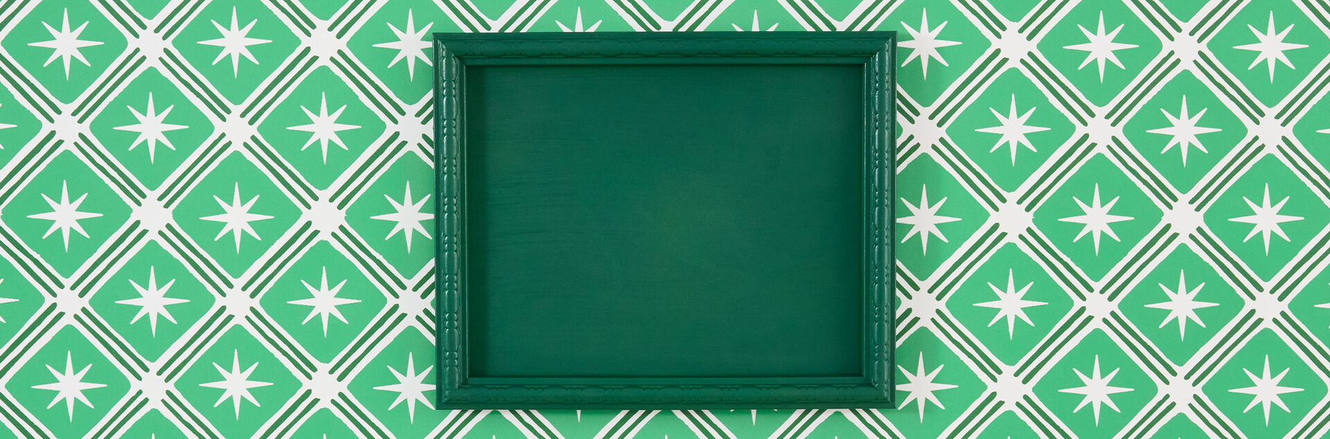 Green frame with white stars