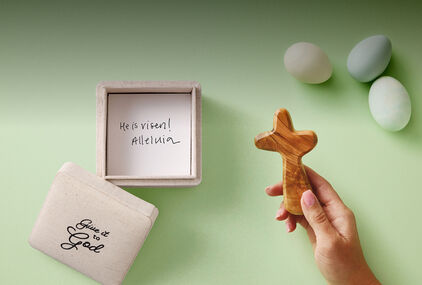 With You Always Handheld Comfort Cross and Give It to God Prayer Box With Notepad