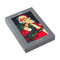A boxed card set with a vintage Santa Claus design on the front.