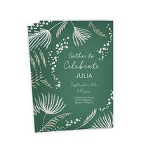 Green floral personalized invitations