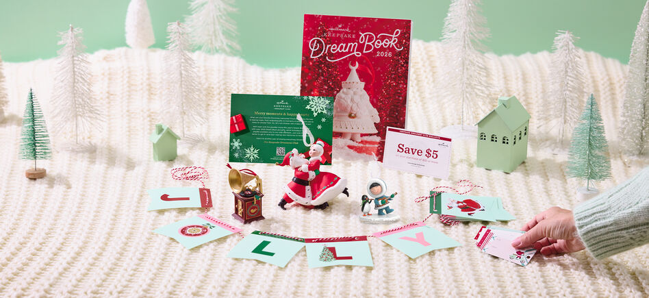 Contents from the 2026 Dream Box including ornaments and Dream Book.