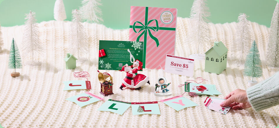 Contents from the 2026 Dream Box including ornaments and Dream Book.