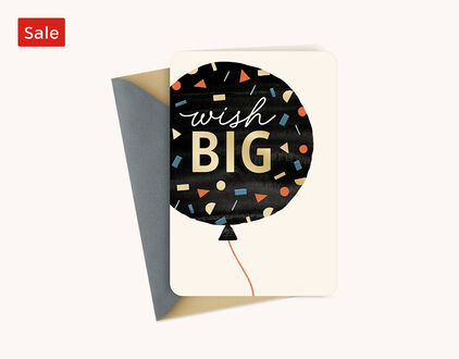 Big Balloon and Confetti Birthday Card Card Front