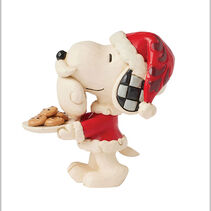 Jim Shore Peanuts Snoopy Santa With Cookie Plate Mini Figurine