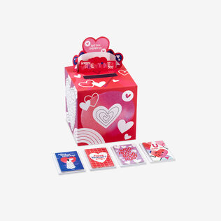 Happy Hearts Kids Classroom Valentines Set With Cards, Stickers and Customizable Mailbox