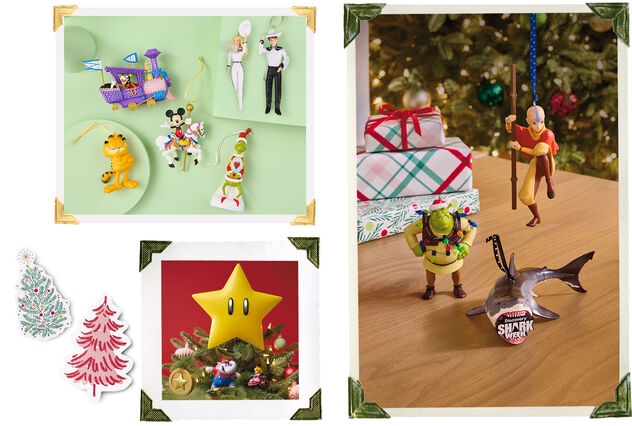 Various ornaments and tree toppers from multiple fandoms